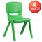 Flash Furniture Green Plastic Stackable School Chair with 15.5'' Seat Height, PK4 4-YU-YCX4-005-GREEN-GG - alternate 2